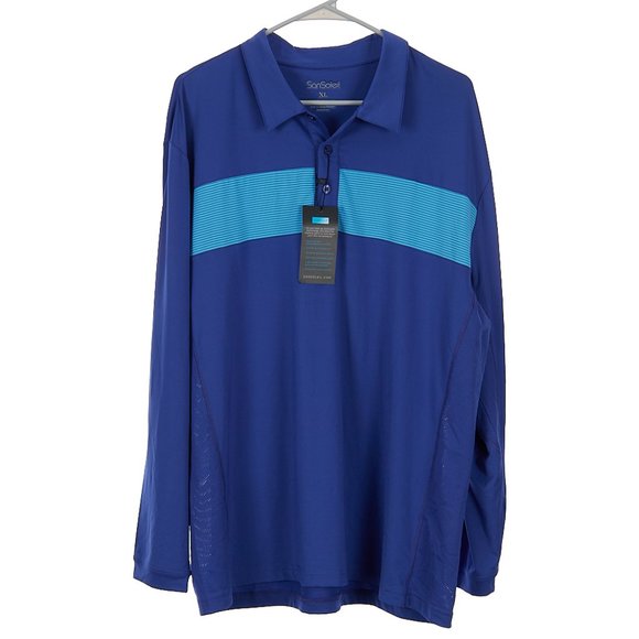 San Soleil Other - San Soleil Blue Performance Golf Shirt Sun UV 50+ Cooling Men's XL NWT